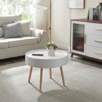 Table basse avec plateau amovible bongard 45 x 60 cm blanc