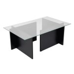 Calicosy - table basse avec plateau en verre l105 cm - noah - chne noir