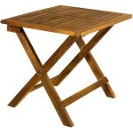 Casaria table basse pliante en bois dacacia 46x46cm table dappoint pliable pour jardin terrasse intrieur ...