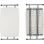 Table basse pliante rectangulaire 76 * 50 * 74cm - blanc - meuble de jardin