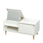 Table basse avec rangement � abattant table basse moderne minimaliste avec d�coration miroir salo 80x40x38cm ...