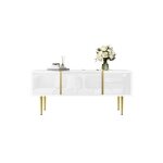 Table basse rectangle 100x60 cm blanc laqu� brillant avec 2 tiroirs table dappoint de canap� mdf et m�tal ...