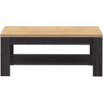 Table basse rectangle bohol ? ch�ne noir & beige ? double plateau ? l 100 � p 60 � h 457 cm