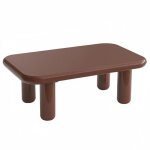 Table basse rectangulaire 100 cm en mdf effet laqu� bordeaux - oviala