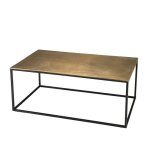 Table basse rectangulaire macabane jonas - aluminium dor� - pieds noirs
