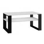 Table basse rectangulaire style loft - hucoco - asisa - blanc - 90x58x50 cm - avec étagère Table basse rectangulaire style loft - hucoco - asisa - blanc - 90x58x50 cm - avec étagère