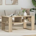 Table basse rectangulaire vidaxl ch�ne sonoma 92 x 495 x 45 cm ? bois ding�nierie �tag�res int�gr�es