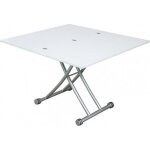 Table basse relevable clever laqué blanc brillant Table basse relevable clever laqué blanc brillant