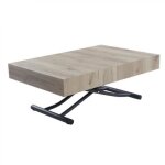 Table basse relevable extensible albatros design chne ancien pied gris graphite