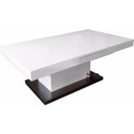 Table basse relevable extensible setup blanc brillant socle acier brossé Table basse relevable extensible setup blanc brillant socle acier brossé