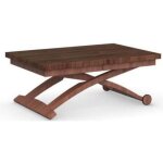 Table basse relevable extensible italienne mascotte noyer 105 x 70 / 140 cm Table basse relevable extensible italienne mascotte noyer 105 x 70 / 140 cm