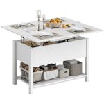 Table basse relevable et extensible table de salon avec compartiment cach� �tag�re ouverte 100x45x505cm ...