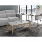 Table basse relevable geo 115 x 65 x 40 cm pieds chêne plateau céramique hidra Table basse relevable geo 115 x 65 x 40 cm pieds chêne plateau céramique hidra