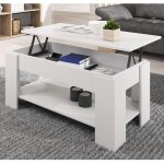 Table basse relevable - nicoleta - blanc - mélamine - brillant - contemporain - design - rectangulaire ... Table basse relevable - nicoleta - blanc - mélamine - brillant - contemporain - design - rectangulaire ...