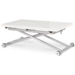 Table basse relevable philadelphia blanc laqu