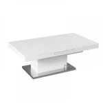 Table basse relevable set up white laqu blanc socle acier bross