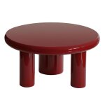 Table basse ronde 70 cm en mdf effet laqu� rouge - oviala