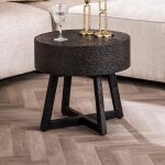 Table basse ronde 50x50x47 cm en mtal noir
