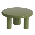 Table basse ronde 70 cm en mdf effet laqu� vert olive - oviala