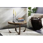 Table basse ronde  75 cm - fer et bois massif recycl laqu (multicolore) - industrial 01