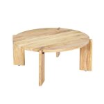 Table basse ronde en bois dacacia massif naturel 80 cm - reva
