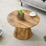 Table basse ronde bois effet moderne minimaliste petite table basse salon pour petit espace balcon et ...