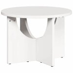 Table basse ronde en bois de pin - vidaxl - 50x50x35 cm - blanc - bois massif - style rustique - usage ...