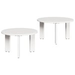 Table basse ronde en bois de pin - vidaxl - blanc - bois de pin massif - 475x475x27 cm - usage int�rieur ...