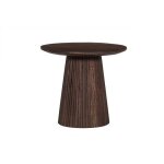 Table basse ronde collection mitchel en bois exotique de manguier brun diamtre 50 cm