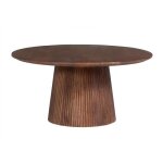 Table basse ronde collection rimbaud effet bois brun clair diamtre 80 cm