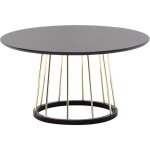 Table basse ronde finebuy en mtal noir - design contemporain - 80x80x42 cm