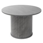 Table basse ronde ml design 60 x 60 x 40 cm aspect b�ton gris avec plateau d�passant pour canap�