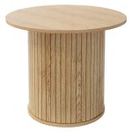 Table basse ronde ml - design 60 x 60 x 50 cm aspect bois marron avec plateau d�passant pour canap�