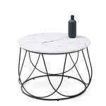 Table basse ronde nubira design industriel cadre métallique durable pour salon chambre blanc Table basse ronde nubira design industriel cadre métallique durable pour salon chambre blanc