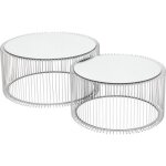 Tables basses rondes wire set de 2 argent�es kare design