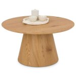 Table basse ruda ronde � 85 cm couleur ch�ne table de salon en bois mdf avec pi�tement conique design ...