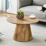 Table basse salon bois noyer industriel petite table basse de salon ronde minimaliste design pour balcon ...