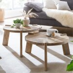 Table basse de salon gigogne - finebuy - bois massif - moderne - ronde Table basse de salon gigogne - finebuy - bois massif - moderne - ronde