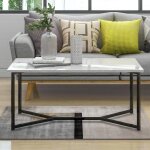 Table basse table de salon rectangulaire effet marbre blanc noir moderne pour salon 106x55x45cm Table basse table de salon rectangulaire effet marbre blanc noir moderne pour salon 106x55x45cm