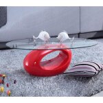 Table basse de salon rouge - symbiose - designetsamaison