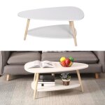 Table basse scandinave - bois blanc laqu mat - 90 * 60 * 40cm