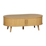 Table basse scandinave effet bois rainur 2 portes coulissantes legacy