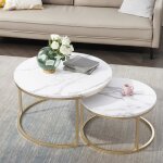 Table basse scandinave - table basse gigogne 2 pièces - table basse round - bois marbré et pieds en métalronde ... Table basse scandinave - table basse gigogne 2 pièces - table basse round - bois marbré et pieds en métalronde ...