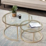 Table basse scandinave table gigogne table dappoint 2 pices avec surface en verre et pieds en mtal ...