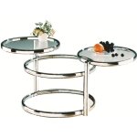 Table basse - soswit - novela - 3 plateaux en verre transparent - chrom�