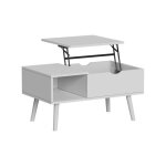 Table basse stora 76x45cm avec fonction de levage blanc vicco 56371