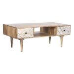 Table basse style boho - item home - blanc mangue - 120 cm - naturel Table basse style boho - item home - blanc mangue - 120 cm - naturel