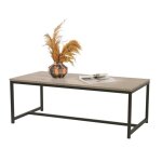 Table basse style industriel collection ranong ? coloris chne clair avec pied en mtal noir dimensions ...