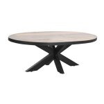 Table basse - item home - loft naturel - bois de manguier - mtal noir - 130 cm