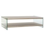 Table basse - moderne - 130 cm - verre - mdf - blanc Table basse - moderne - 130 cm - verre - mdf - blanc